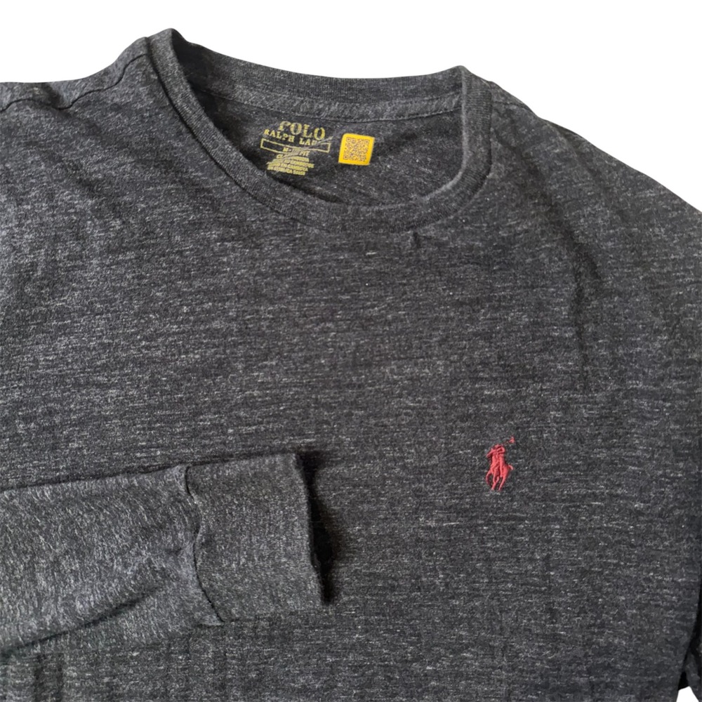 Polo‎ Ralph Lauren T-Shirt Mens M Grey Long Sleeve Classic Fit Cotton Heathered